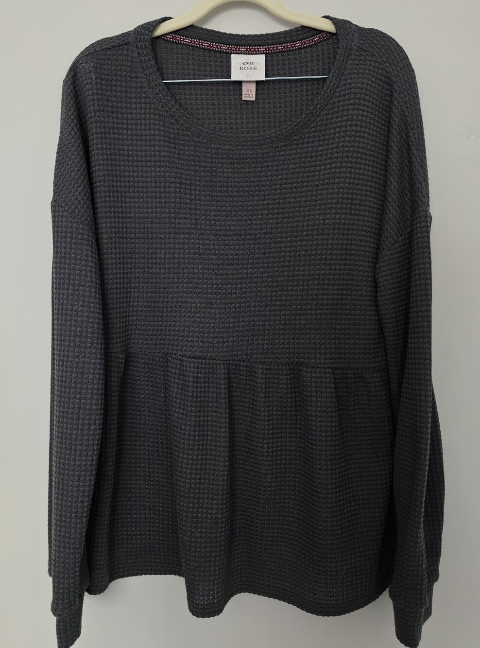 Knox Rose Waffle Knit Babydoll Peplum Top